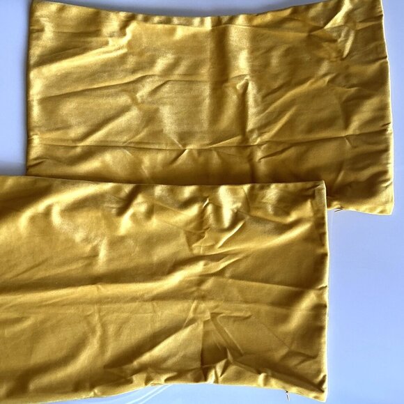 SOFT VELVET THROW PILLOW COVERS, YELLOW - Picture 3 of 5